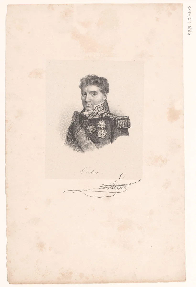 Portret van Claude-Victor Perrin by anonymous, print, 1818-1842
