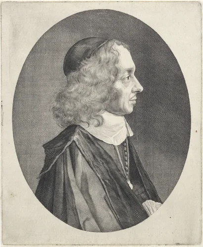 Portret van Constantijn Huygens by Cornelis Visscher, print, 1657