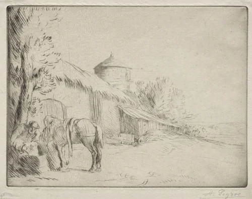 The Watering Place (2nd Plate) by Alphonse Legros, print, 1857-1911