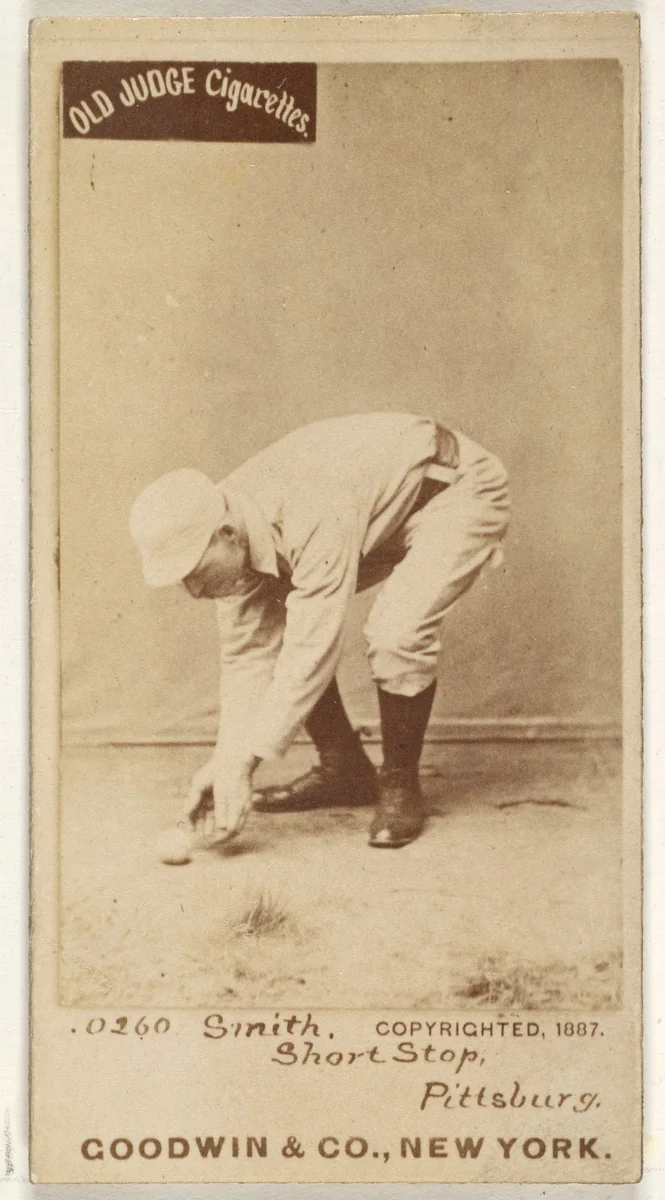 Charles Marv "Pop" Smith, Shortstop, Pittsburgh, from the Old Judge series (N172) for Old Judge Cigarettes by Goodwin & Company, photograph, 1887