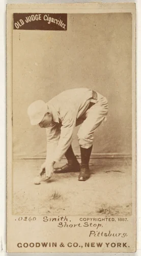 Charles Marv "Pop" Smith, Shortstop, Pittsburgh, from the Old Judge series (N172) for Old Judge Cigarettes by Goodwin & Company, photograph, 1887