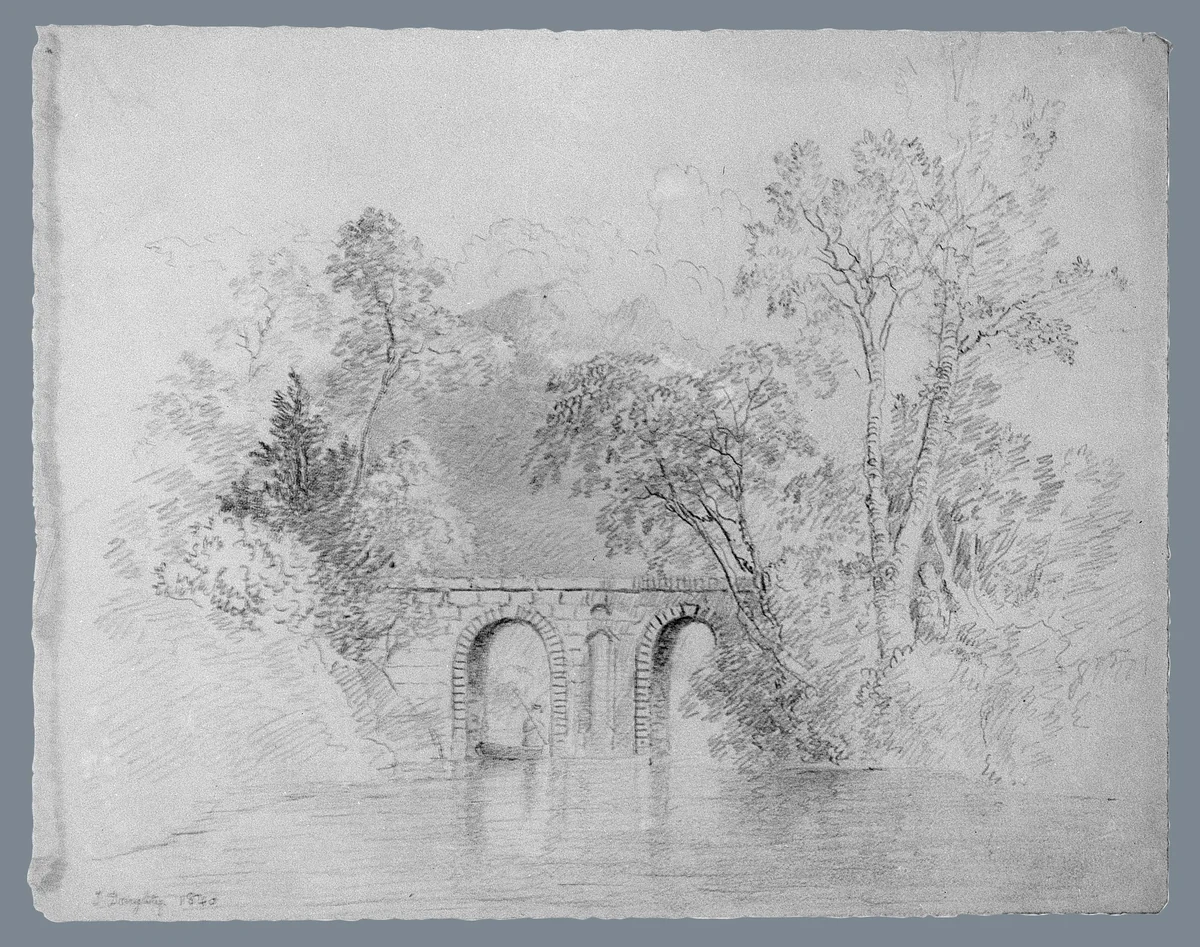 River Scene (from McGuire Scrapbook) by Thomas Doughty, artwork, 1840