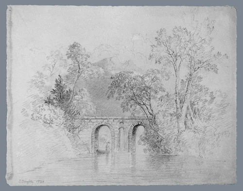River Scene (from McGuire Scrapbook) by Thomas Doughty, artwork, 1840
