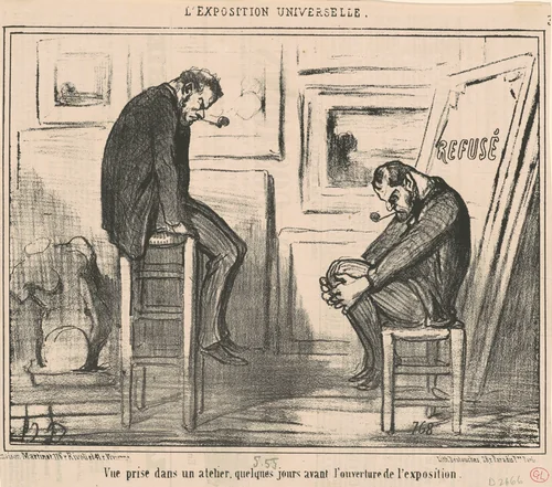 Vue prise dans un atelier ... by Honoré Daumier, print, 1855