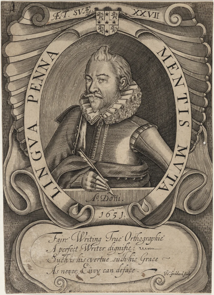 Martin Billingsley, Writing Master by John Goddard, print, 1651