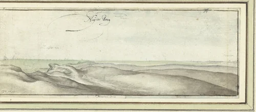 Gezicht op de duinen bij Muiderberg by Wenceslaus Hollar, drawing, 1634