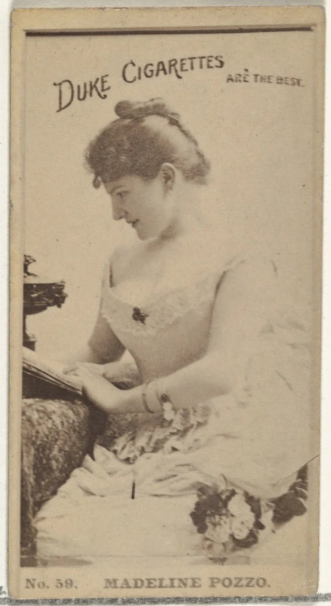 Card Number 59, Madeline Pozzo, from the Actors and Actresses series (N145-6) issued by Duke Sons & Co. to promote Duke Cigarettes by W. Duke, Sons & Co., photograph, 1880-1889