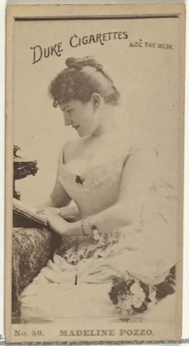 Card Number 59, Madeline Pozzo, from the Actors and Actresses series (N145-6) issued by Duke Sons & Co. to promote Duke Cigarettes by W. Duke, Sons & Co., photograph, 1880-1889