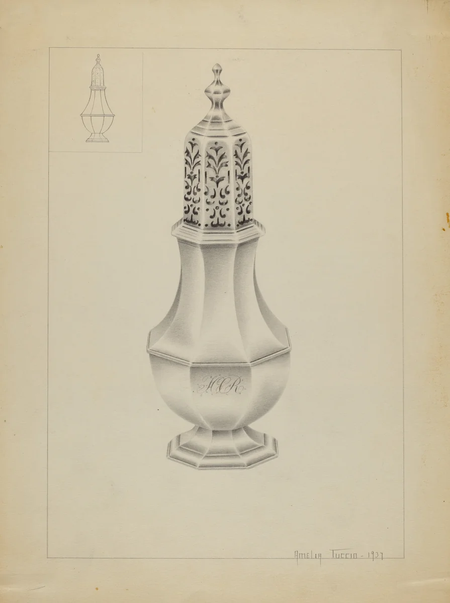 Silver Salt Cellar by Amelia Tuccio, index of american design, 1937