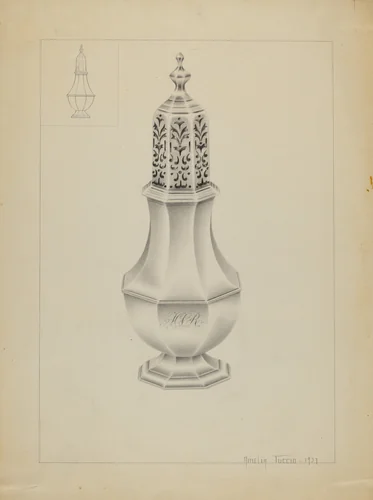 Silver Salt Cellar by Amelia Tuccio, index of american design, 1937