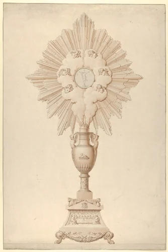 Design for a Monstrance (Presented to the City of Trieste by King Louis XVIII) by Louis Lafitte, drawing, 1809-1819