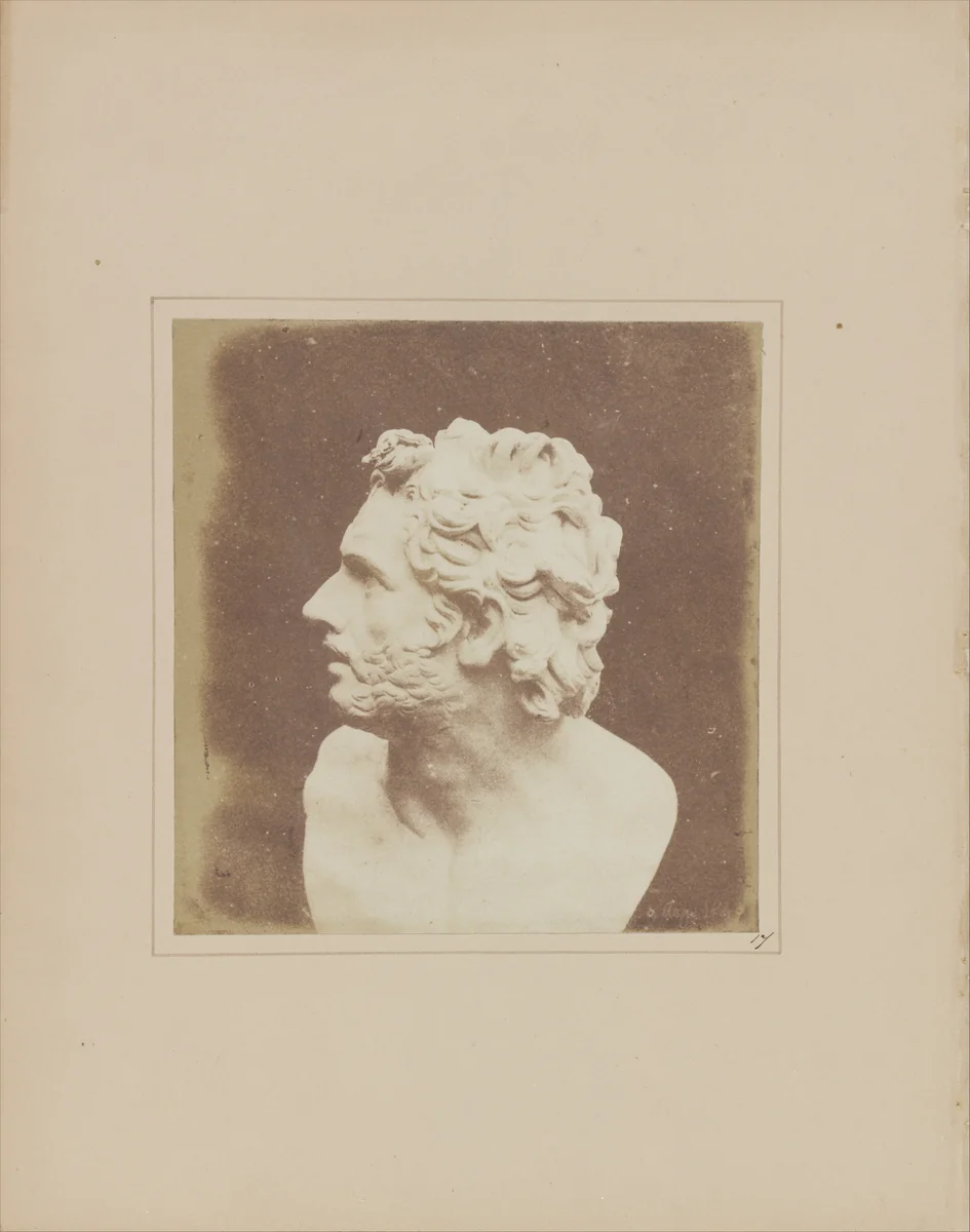 Bust of Patroclus by William Henry Fox Talbot, photograph, 1843-1845