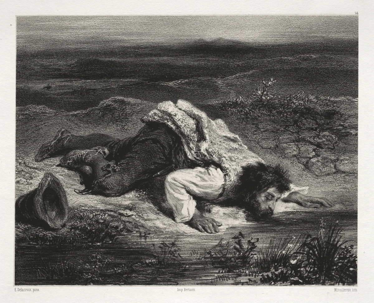 The Wounded Brigand by Adolphe Mouilleron, print, 1849-1862