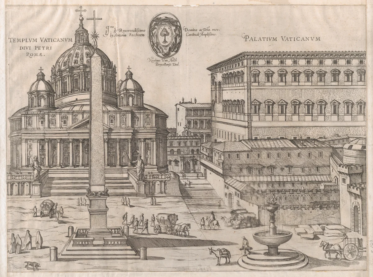 St. Peter's, from "Speculum Romanae Magnificentiae" by anonymous, print, 1519-1613
