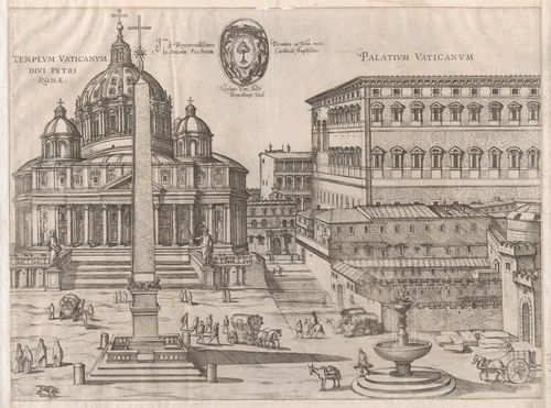 St. Peter's, from "Speculum Romanae Magnificentiae" by anonymous, print, 1519-1613