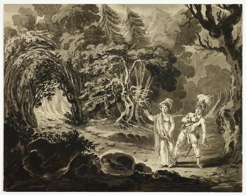 Scene from Opera by John Martin, drawing, 1800-1899