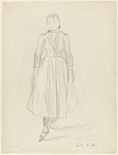 .a Standing Girl .b Harbor Scene by Berthe Morisot, drawing, 1888