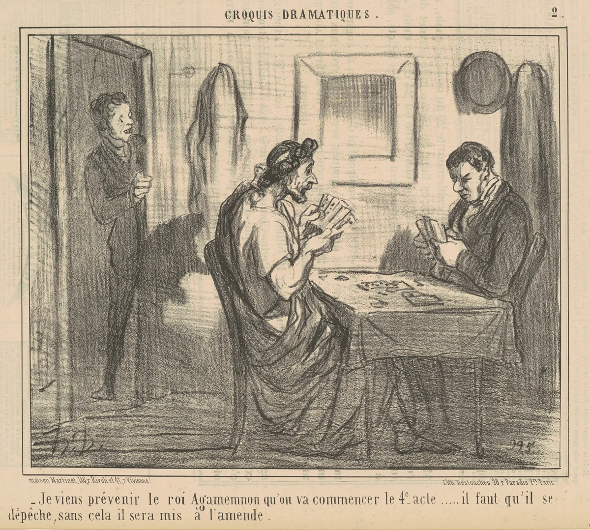 Je viens prévenir le roi Agamemnon ... by Honoré Daumier, print, 1856