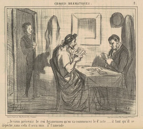 Je viens prévenir le roi Agamemnon ... by Honoré Daumier, print, 1856