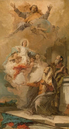 The Immaculate Conception (Joachim en Anna receiving the Virgin Mary from God the Father) by Giovanni Battista Tiepolo, painting, 1757-1759