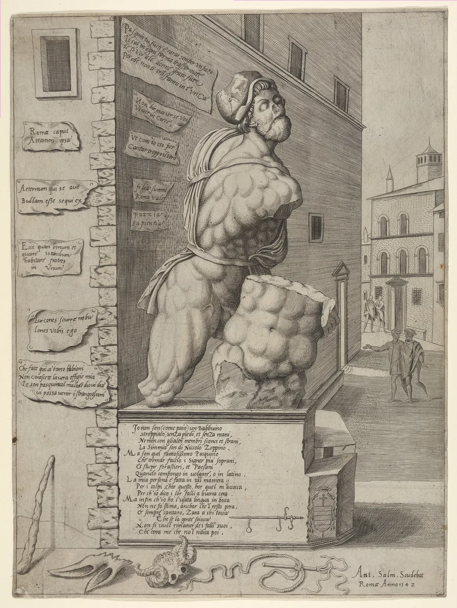 Pasquino by anonymous, print, 1542
