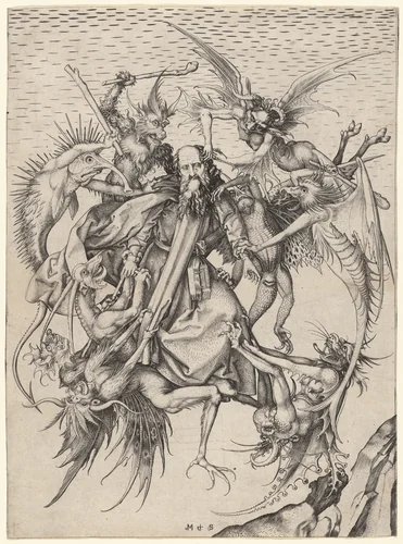 The Tribulations of Saint Anthony by Martin Schongauer, print, 1470-1475
