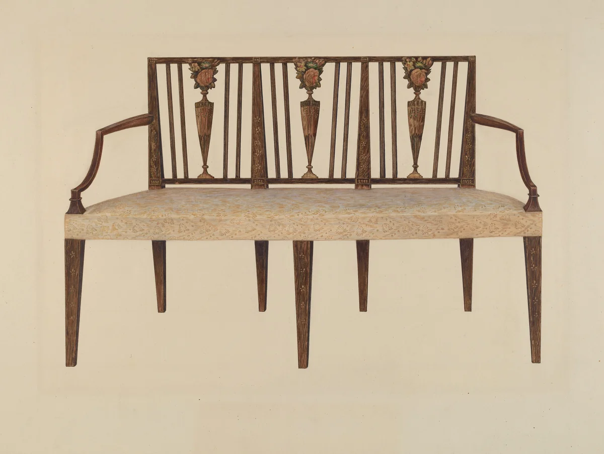 Settee--Sheraton Style by Charles Henning, index of american design, 1939