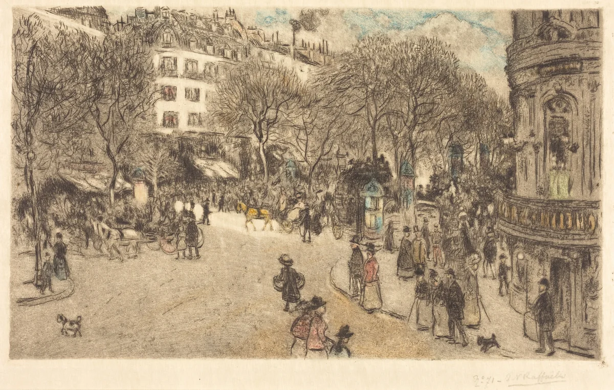 Le Boulevard des Italiens by Jean François Raffaëlli, print, 1908