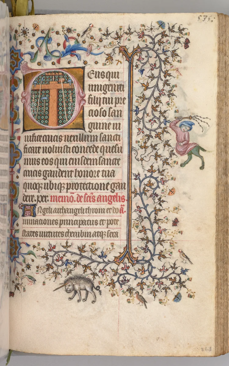 Hours of Charles the Noble, King of Navarre (1361-1425): fol. 262r, Instruments of the Passion by Master of the Brussels Initials and Associates, book, 1400-1410