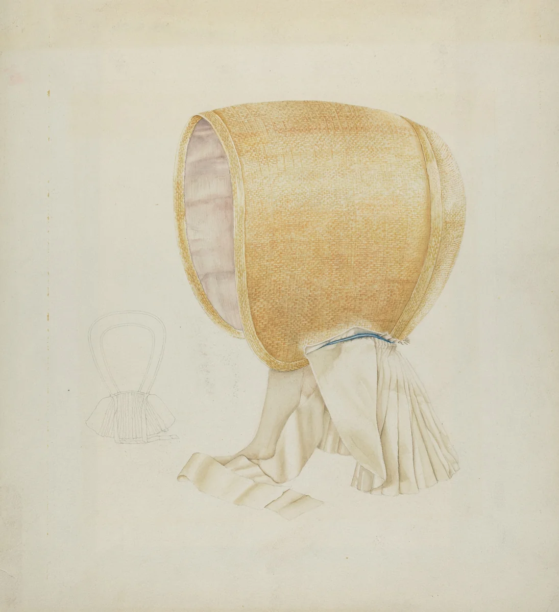 Shaker Bonnet by Frances Cohen, index of american design, 1936