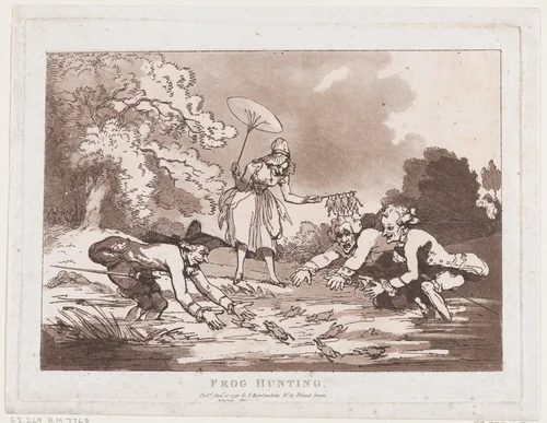 Frog Hunting by Thomas Rowlandson, print, 1790