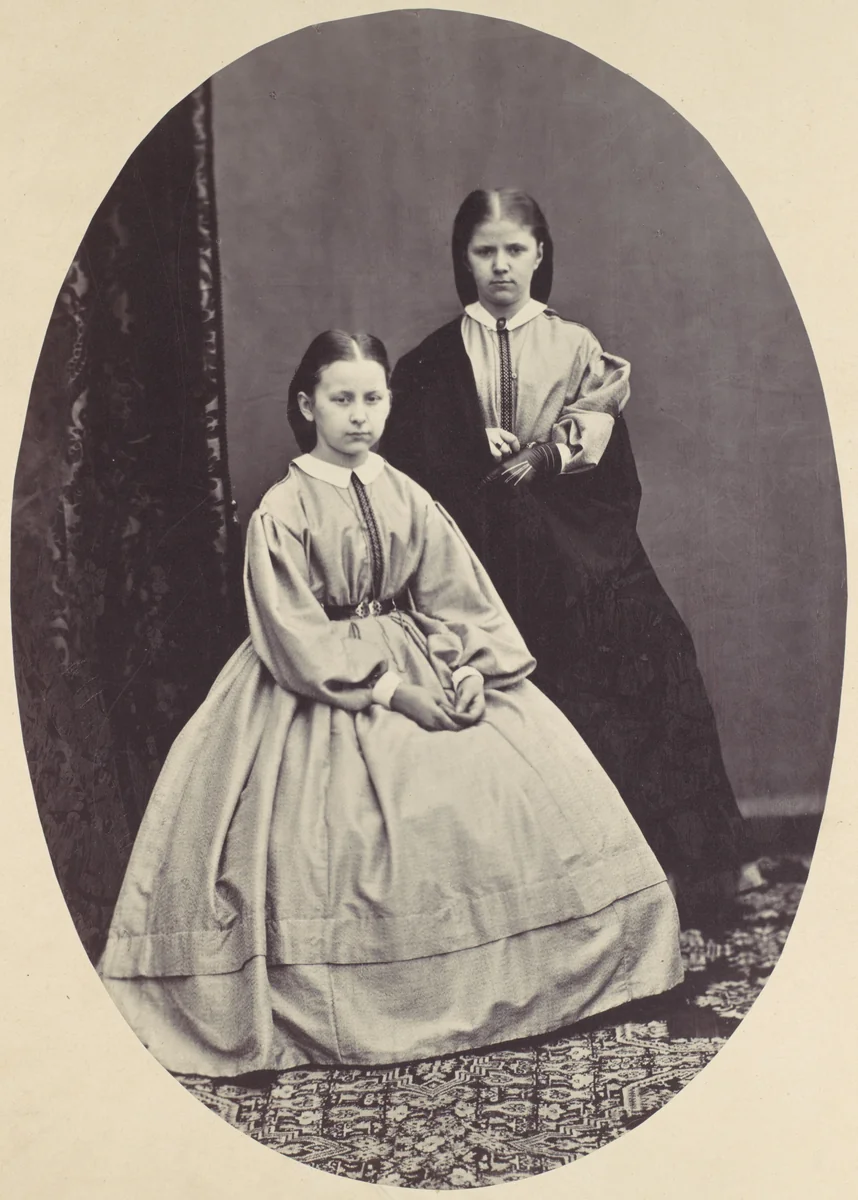 [Portrait of Two Girls] by Franz Antoine, photograph, 1850-1869