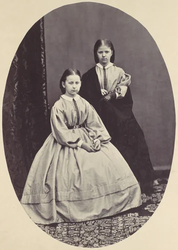 [Portrait of Two Girls] by Franz Antoine, photograph, 1850-1869