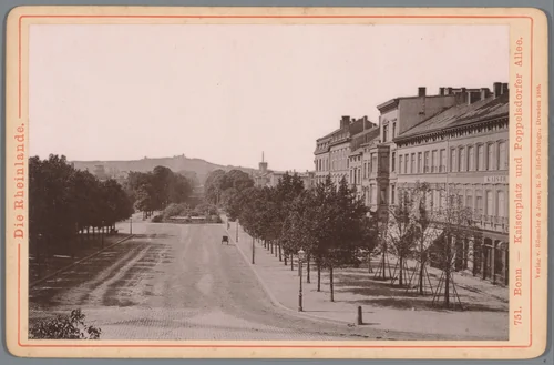 Gezicht op het Kaiserplatz en de Poppelsdorfer Allee in Bonn by anonymous, photograph, 1888