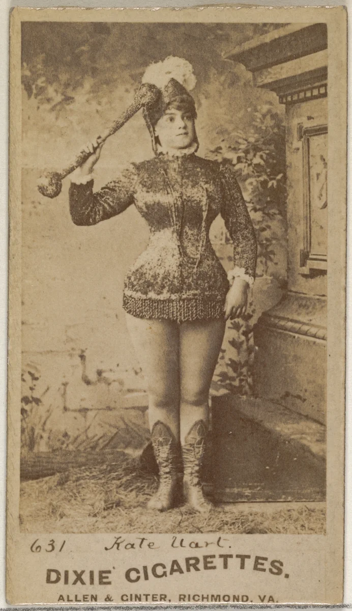 Card 631, Kate Uart, from the Actors and Actresses series (N45, Type 7) for Dixie Cigarettes by Allen & Ginter, photograph, 1885-1891