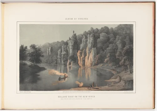 Bullard Rock on the New River by Edward Beyer, print, 1857