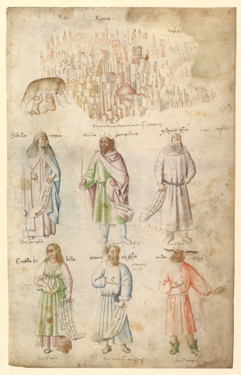 Famous Men and Women from Classical and Biblical Antiquity by Barthelemy d'Eyck, drawing, 1450-1459