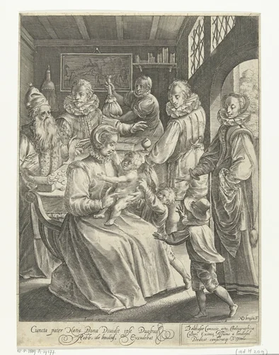 Verloren zoon ontvangt zijn erfdeel by Unknown, print, 1581-1656
