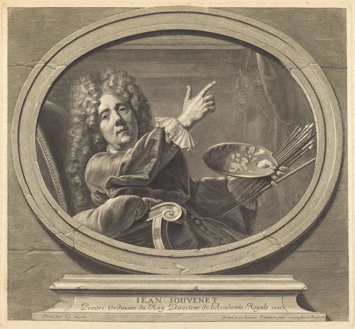 Jean Jouvenet by Antoine Trouvain; Jean-Baptiste Jouvenet, print, 1707