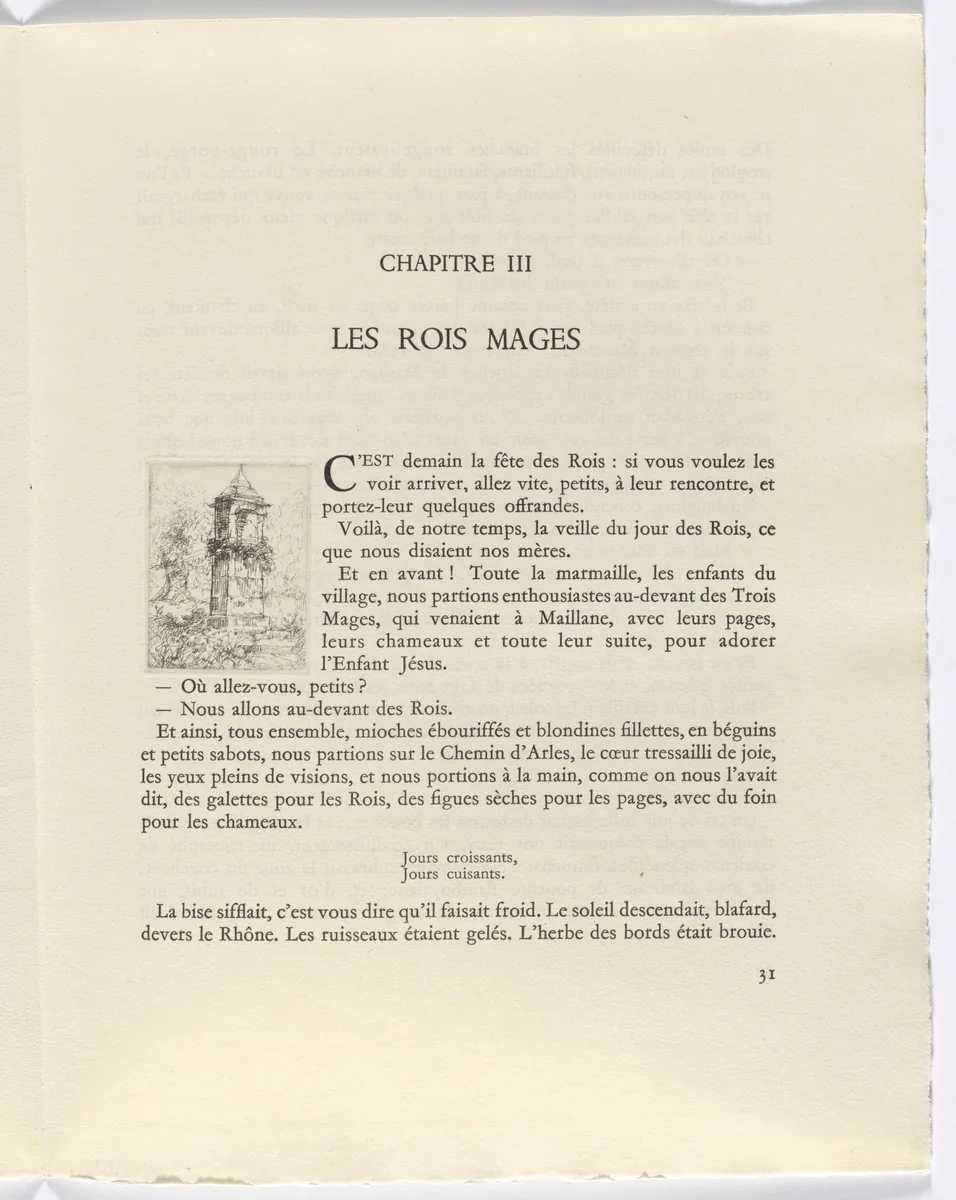 Frédéric Mistral: Mémoires et Recits by Frédéric Mistral: pillar (page 31) by Auguste Brouet, other, 1937