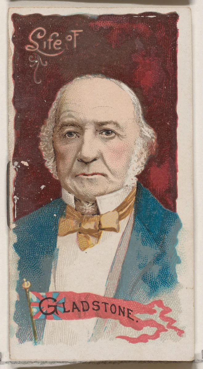 Life of William Ewart Gladstone, from the Histories of Poor Boys and Famous People series of booklets (N79) for Duke brand cigarettes by W. Duke, Sons & Co., print, 1888
