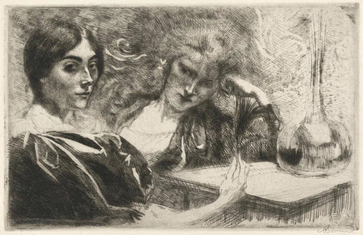Morphine Addicts (Morphinomanes) by Albert Besnard, print, 1887