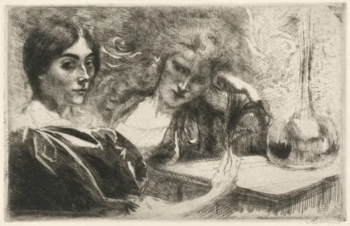 Morphine Addicts (Morphinomanes) by Albert Besnard, print, 1887