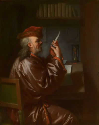 The Bookkeeper by Philip van Dijk, painting, 1720