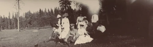Grand Duchess Xenia Alexandrovna with a Danish Officer, Gatchino by Unidentified Photographer, photograph, 1908
