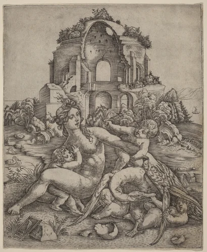 Leda and the Swan by Giovanni Battista Palumba, print, 1510