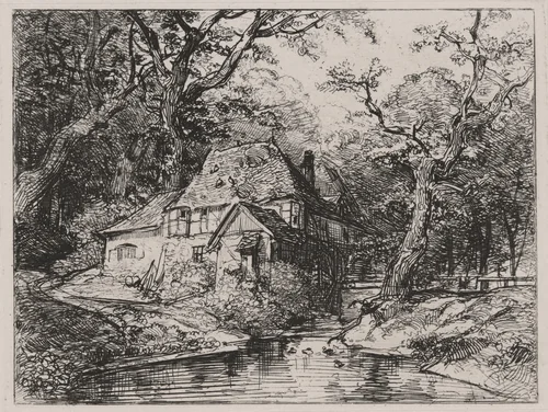 Waterfall in the Woods by Caspar Johann Nepomuk Scheuren, portfolio, 1842