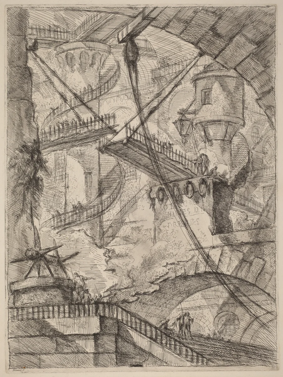 The Drawbridge by Giovanni Battista Piranesi, print, 1749-1750