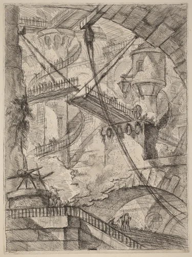 The Drawbridge by Giovanni Battista Piranesi, print, 1749-1750