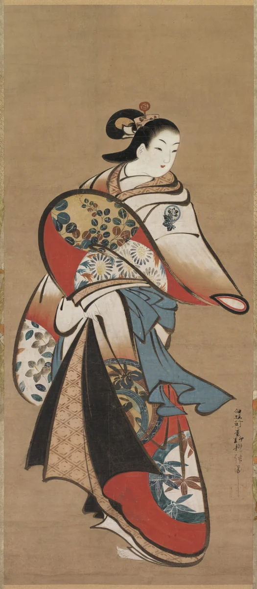 Courtesan by Matsuno Chikanobu, painting, 1716-1735